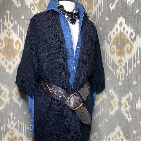 Ralph Lauren Fall 2015 Runway Collection Black Cashmere Boucle Fringe Cardigan - Picture 8 of 17